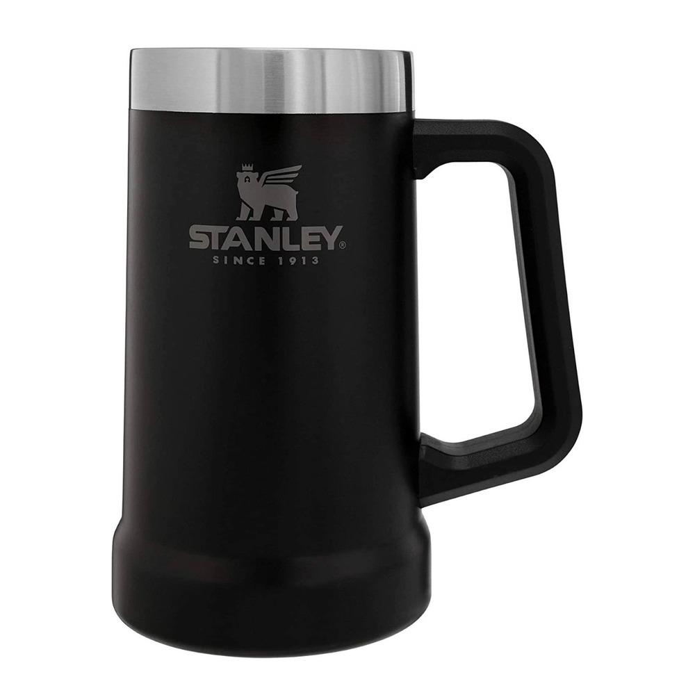 Stanley Adventure Big Grip Beer Stein 24oz Matte Black Stainless Steel Mug